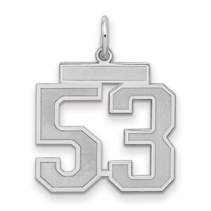 Sterling Silver, Jersey Collection, Medium Number 53 Pendant